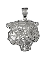 Clevereves 14K White Gold Pendant Tiger Head 8.4 - Gram(s)