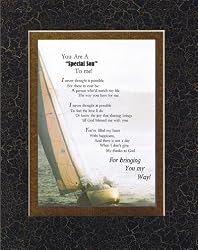 Touching and Heartfelt Poem for Sons - You Are a Special Son to MePoem on 11 x 14 inches Double Beveled Matting
