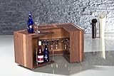 IMAGE OF Functional Bar Cabinet End Table with Storage Natural Walnut Color