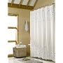 Neutral Beige and Blue Mosaic Tile Fabric Shower Curtain - 70 in. W x 72 in. L