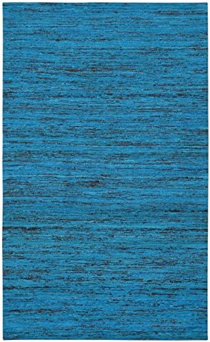Sari Silk Recycled Rug, 4-Feet by 6-Feet, Aqua
