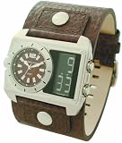 Kahuna Analogue-Digital Brown Leather Strap Watch KTY-0003G