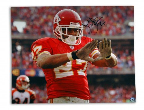 Larry Johnson Autographed/Hand Signed Kansas City Chiefs 16x20 Photo