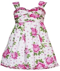 Girls  Gathered Shirred Sweetheart Sleeveless Cotton/Polyester Floral Print Dots Print Party Dress  With Ruffles