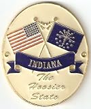 Indiana & United States of America Flags - Hiking Stick Medallion - The Hoosier State Indiana & United States of America Flags - Hiking Stick Medallion - The Hoosier State