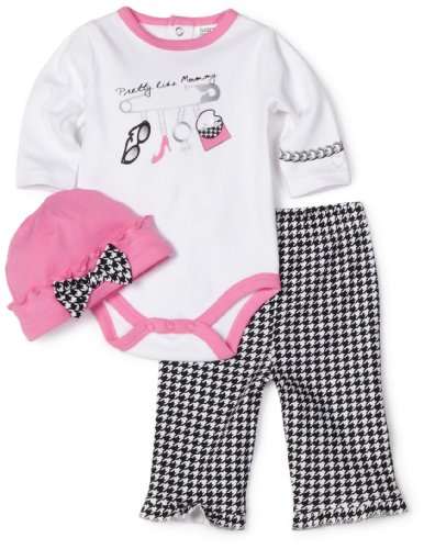 Baby Essentials Baby-girls Newborn 3 Piece Creeper Pant and Hat Set