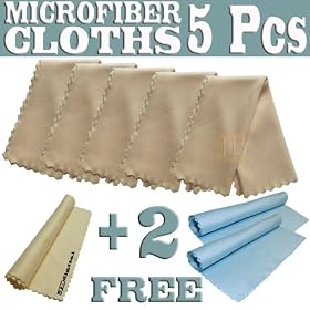 8 Pcs Set - 5 Yellow Microfiber Cleaning Cloths for Electronic Devices, Lens, Tvs, Ipod,... by JB Digital