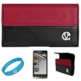 Red & Black Portola Executive Leather Holster Carrying Case with Fixed Belt ....