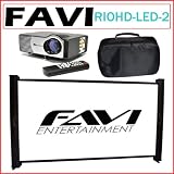FAVI HD Mini Projector RioHD-LED-2 with FAVI 4:3 40-inch Portable Tabletop Projector Screen TS-PICO-40 and FAVI Projector Carrying Case BRIOHD-LED-2 Bundle