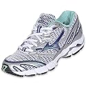 MIZUNO Women's Wave Rider 12 Running Shoe, White/Dusty Jade/Dress Blue