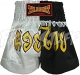 Thawat White/Black Duo Muay Thai Boxing Shorts, L