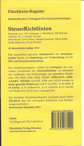 Produkt-Bild: Steuerrichtlinien (2012), bedruckte Griffregister