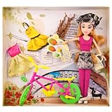 Fashion Doll Set Dress Up and Accessories and Bicycle Bike (Ashley)