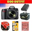 Nikon D90 DX 12.3MP Digital SLR Camera with 18-105mm f/3.5-5.6G ED AF-S VR DX Nikkor Zoom Lens Outfit!! Includes: D90 Body and Nikkor 18-105 AF-S VR with Nikon Supplied Accessories + Extra EN-EL3E Battery for Nikon + Compact Nikon Camera Bag + Multi Card Reader + 3 in 1 Cleaning Kit + 2GB SD Card +Mack 3 Year Extended Warranty!
