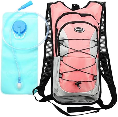 Hydration Pack with 2L Backpack Water Bladder for Hiking Running Biking Color Pink