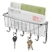 InterDesign York Lyra Wall Mount Mail and Key Rack, Chrome