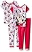 Disney Girls Minnie Mouse Pink Hearts and Polka-Dots 4-Piece Pajama Set
