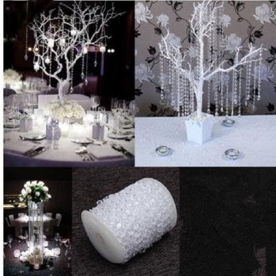 60M Wedding DIY Garland Diamond Clear Acrylic Crystal Beads Strand Party Decor