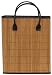 Split Bamboo Market Bag with Canvas Lining and Leatherette Handle and Trim 16