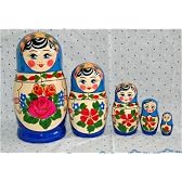 ロシアーノチカ☆ブルー　5個組　【マトリョーシカ】