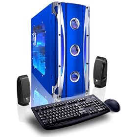 CybertronPC X-Cruiser XCR6700BL, Blue, Intel Core 2 Quad Q7600 (2.66GHz), 4096MB, (2) 500GB in RAID 0, DVD+-RW Dual Layer Burner Drive, Dual Radeon HD2900XT in CrossFire Configuration, 600 Watt Power Supply, Windows Vista Ultimate 64-Bit, 1 Year Parts & Labor Warranty