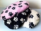 Oval Shaped Paw Print Pet Dog Cat Bed Cushion Beige Small