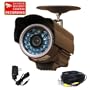 VideoSecu Day Night Infrared Outdoor CCTV Home Security Camera 1/3" SONY Super HAD CCD, with Power Supply Extension Cable and Security Warning DeCal 1OF