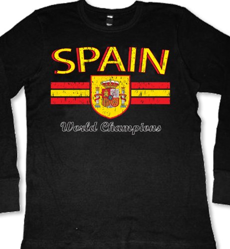 Spain Crest 2010 World Champions International Soccer Thermal Shirt, Espana Soccer Champions Mens Long Sleeve Thermal