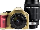 PENTAX デジタル一眼レフカメラ K-x ダブルズームキット ベージュ/レッド 015の画像