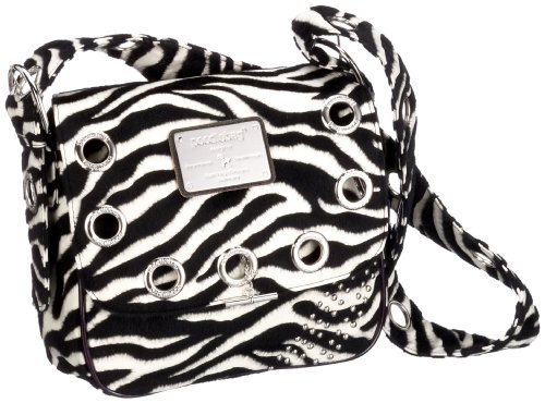 Poodlebags Funky Wednesday Zebra 0108CZ, Damen Umh&auml;ngetasche, schwarz, (Zebra), 27x8x25