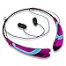 Rymemo 2016 Newest Match Color Universal Wireless Bluetooth 4.1 Music Stereo Sports Headset Headphone Vibration Neckband Style Earphone Earpiece for Cellphone, Blue-Purple