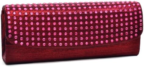 Dasein Dot Studded Evening Clutch - Burgundy Red