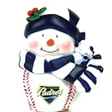 2 MLB San Diego Padres Musical Light-Up Snowman Christmas Ornaments 2.75"