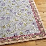 Kids Rugs: Kids Lavender Floral Wool Area Rug 2 x 3 Rug Kids Rugs: Kids Lavender Floral Wool Area Rug 2 x 3 Rug