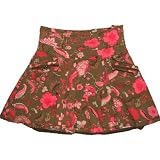 marese girls 'cafe' brown and pink long print skirt