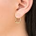 Pair of gold line studs with curved ear jacket earrings, jackets & bar earring studs, front back earrings, double sided ear cuffs, simple earrings handmade by Emmanuela