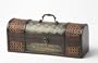 True Fabrications Antique Wood Wine Box Single Bottle Wine Holder