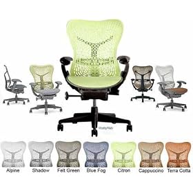 Herman Miller Mirra Chair Basic Home Office Desk Task Chair - Graphite Frame with Citron...
