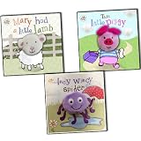 Little Learners Finger Puppet Books 3 Books Collection Pack Set RRP: Â£11.97 (Incy Wincy Spider, This Little Piggy, Mary Had a Little Lamb)