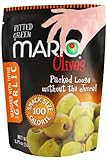 Mario Camacho Green Pitted Olives Seasoned with Garlic and Thyme, 1.75-Ounce Packages (Pack of 10)