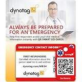 Dynotag Internet Enabled QR Code Smart Emergency Contact Info Card Kit - 2 Cards