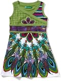 Desigual Girls 7-16 Peacock Dress, Green, 7-8