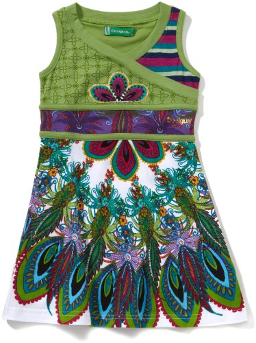 Desigual Girls 7-16 Peacock Dress, Green, 7-8