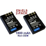 Nextop-2 Packs Nikon EN-EL9 Brand New 1800mAh COMPATIBLE Battery for Nikon D40, D40x, D60