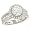 3 Row Pave Diamond Engagement Ring 1.45cttw (CZ ctr)