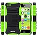 i-Blason Apple iPhone 5C Prime Series Dual Layer Holster Case with Kick Stand and Locking Belt Swivel Clip (Green)
