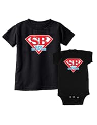 Apparel: We Match! Super Big Brother & Super Little Brother T-Shirt & Bodysuit Set (Black, NB & 5/6T)