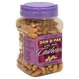 Dan-D-Pak Cashews 320'S, Salted, 15-Ounce Plastic Jars (Pack of 3)