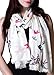 Anika Dali Women's Ivory Origami Flying Colorful Birds Scarf in Off White