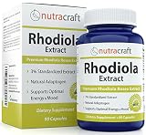 #1 Rhodiola Rosea Extract Supplement - 900mg Per Serve - Standardized for Maximum Effect With Rosavin Plus Salidroside - All Natural Stress Relief & Fatigue Fighter - Made In The USA - 90 Capsules